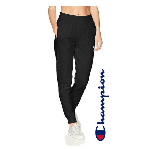 Champion Black Reverse Weave Fleece Jogger Sweatpants - Picture 1 of 12